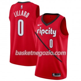 Canotte Uomo Portland Trail Blazers Damian Lillard 0 2018-19 Nike Rosso Swingman
